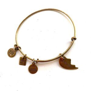 Alex and Ani Best Friends Charm Bracelet - Gold Finish Expands 2"- 3.5"